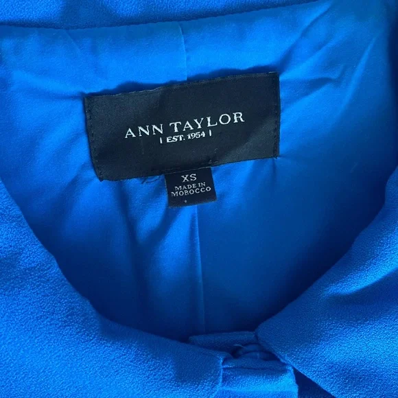Ann Taylor XS blue long blazer - Picture 2 of 6